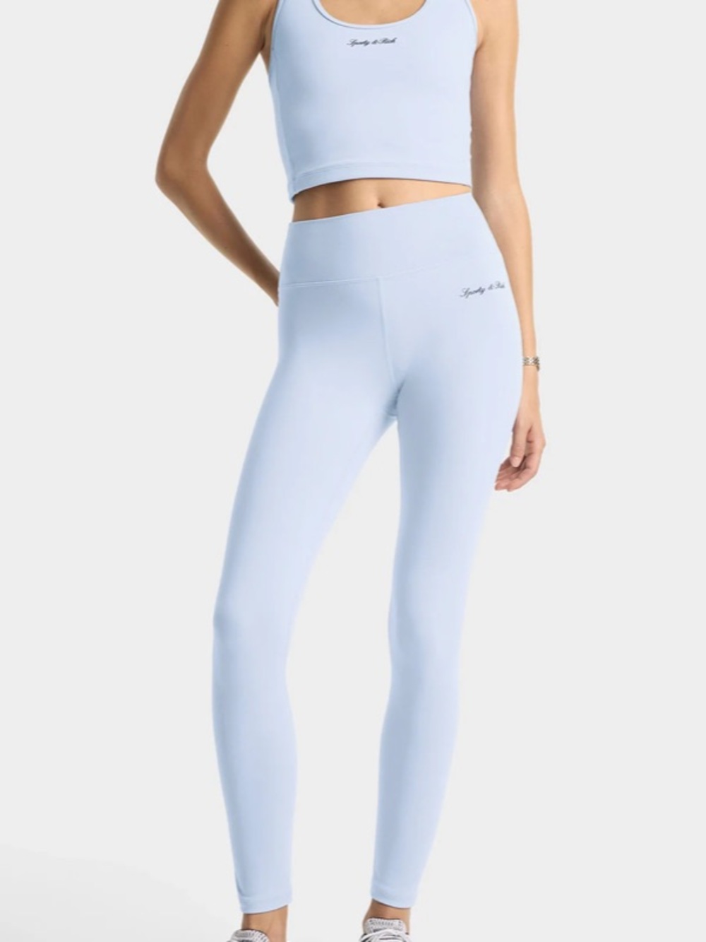 Sporty & Rich Signature Logo Legging - Faded Blue/Navy